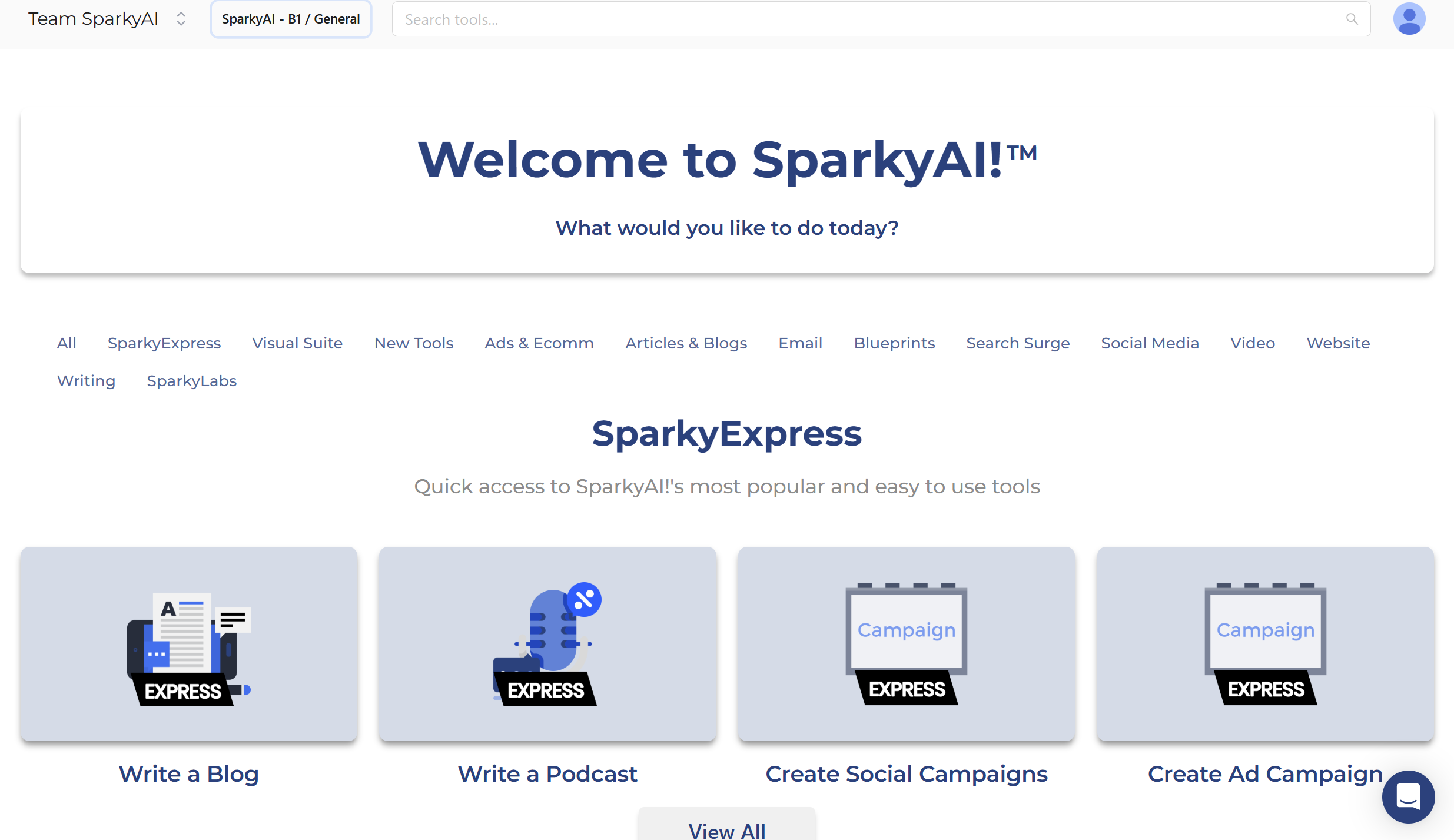 SparkyAI!-landing page