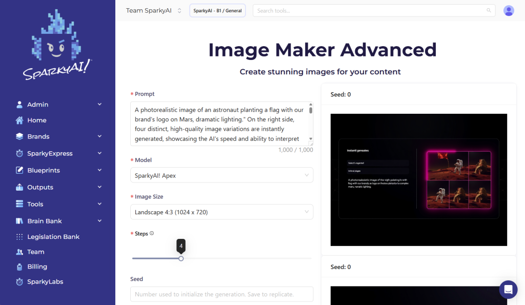 SparkyAI! image generator